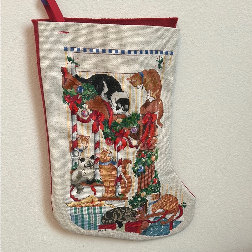 Cat-Themed Christmas Stocking